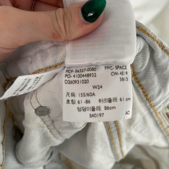 Levi’s 501 Distressed White Jean Shorts - Picture 3 of 4